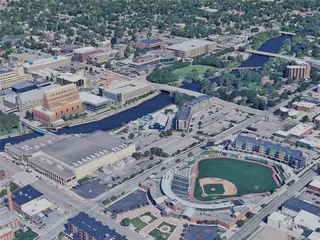 Lansing City, MI, USA (2023) 3D Model