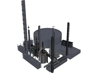 Refinery Plant 3D Model