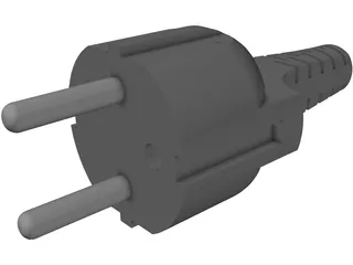 European Electrical Plug 3D Model