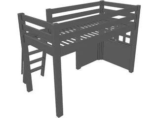 Loft Bed Children with Store CAD Model - 3DCADBrowser