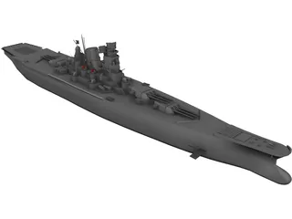 Musashi Battleship 3D Model