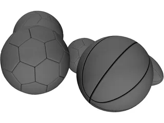 Basketball ball set 005 3D Model