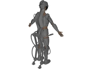 Woman Warrior Futuristic 3D Model