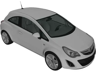Opel Corsa D 5 portes 2011 Modèle 3D - Télécharger Véhicules on
