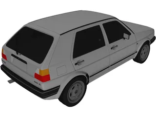 Volkswagen Golf GL (1990) 3D Model