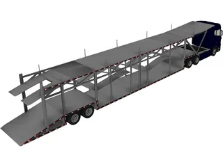 Scania Car Carrier Trailer 3D Model