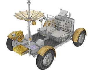 Apollo Lunar Rover Moon Car 3D Model