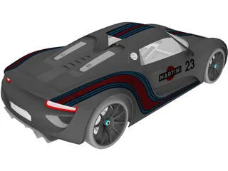 Porsche 918 Spyder Martini (2013) 3D Model