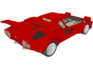 Lamborghini Countach 5000 QV (1985) 3D Model