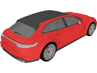 Porsche Panamera Turbo S Sport Turismo (2021) 3D Model