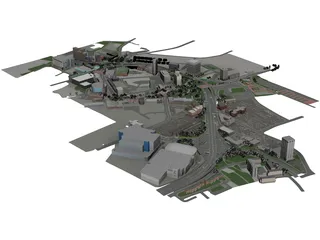 Warwick City, UK 3D Model