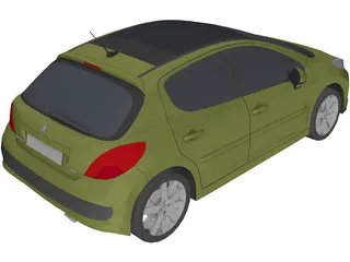 Peugeot 207 5-doors 3D Model