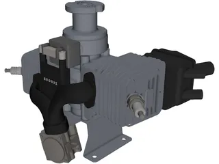 Engine Zenoah G80 Twin 3D Model