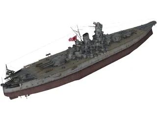 Yamato Battleship 3D Model