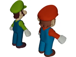 Mario and Luigi Brothers 3D Model