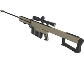M107A1 Barret Rifle 3D Model