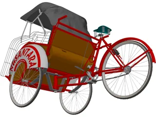 Becak 3D Model