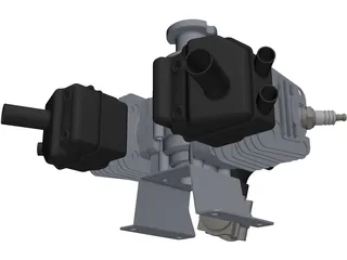 Engine Zenoah G80 Twin 3D Model