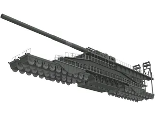 Schwerer Gustav Railway Gun 3D Model $19 - .lxo .fbx .c4d - Free3D