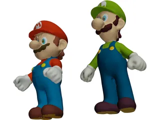 Mario and Luigi Brothers 3D Model