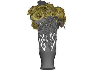 Vase with Roses 3D Model