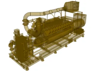 Caterpillar G35 20C V20 2MW 3D Model