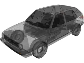 Volkswagen Golf GL (1990) 3D Model