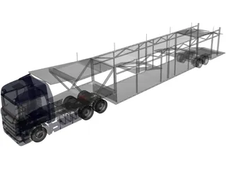 Scania Car Carrier Trailer 3D Model