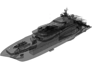 Amels 200 Yacht 3D Model