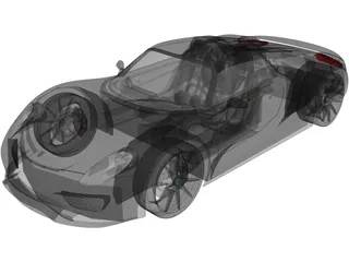 Porsche 918 Spyder Martini (2013) 3D Model