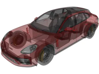Porsche Panamera Turbo S Sport Turismo (2021) 3D Model