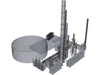 Refinery Plant 3D Model