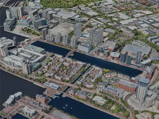 Salford Quays City, UK (2023) 3D Model