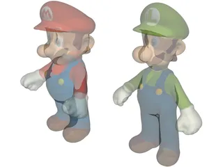 Mario and Luigi Brothers 3D Model