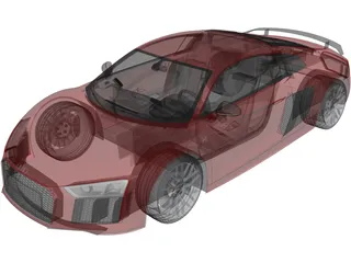 Audi R8 V10 Plus (2016) 3D Model